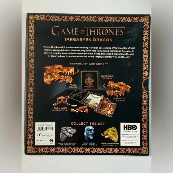 Game of Thrones - House Targaryen 3D Mask & Wall Mount  Book - DIY 🐉🎭 - Picture 3 of 16